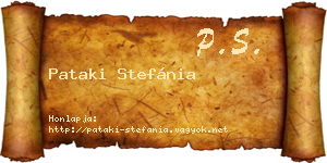 Pataki Stefánia névjegykártya